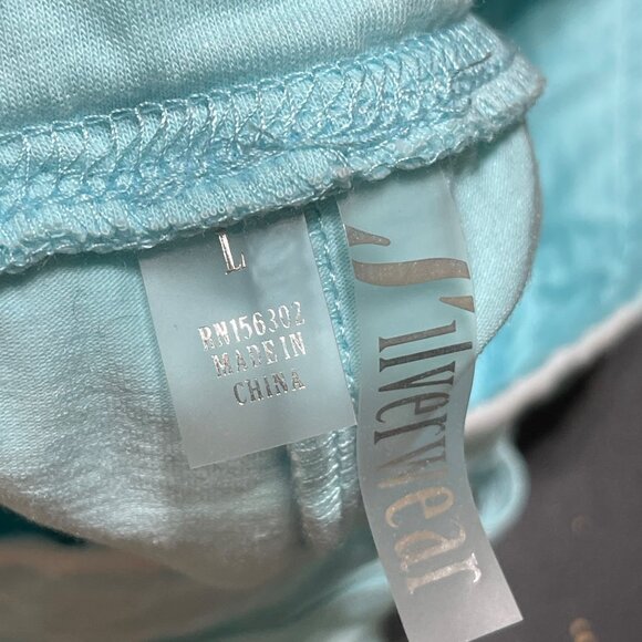 Silverwear Knit Skort Light Teal Size L Large Stretch Pull-On - Picture 6 of 8